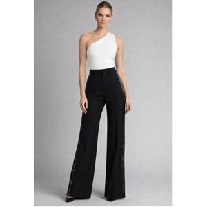 Robert Rodriguez | High-Waist Wide-Leg Black Tuxedo Pants